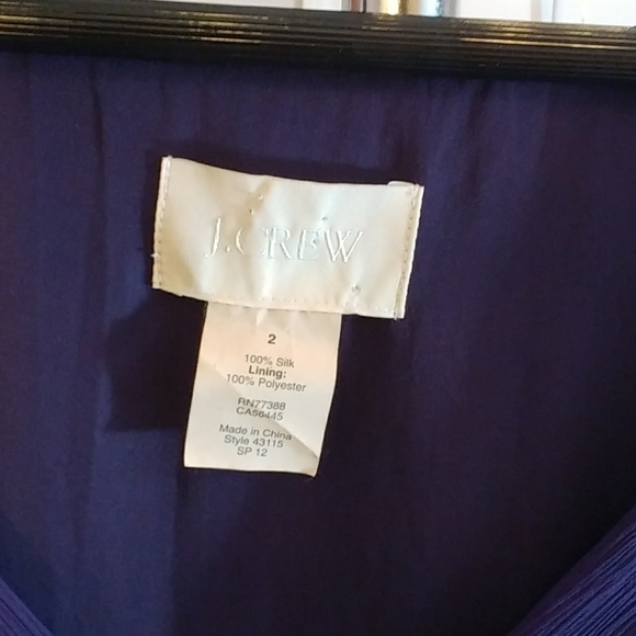 J Crew 100% Silk Purple Fit & Flare Sleeveless Dress Size 2 Fully Lined Side Zip - Picture 3 of 12